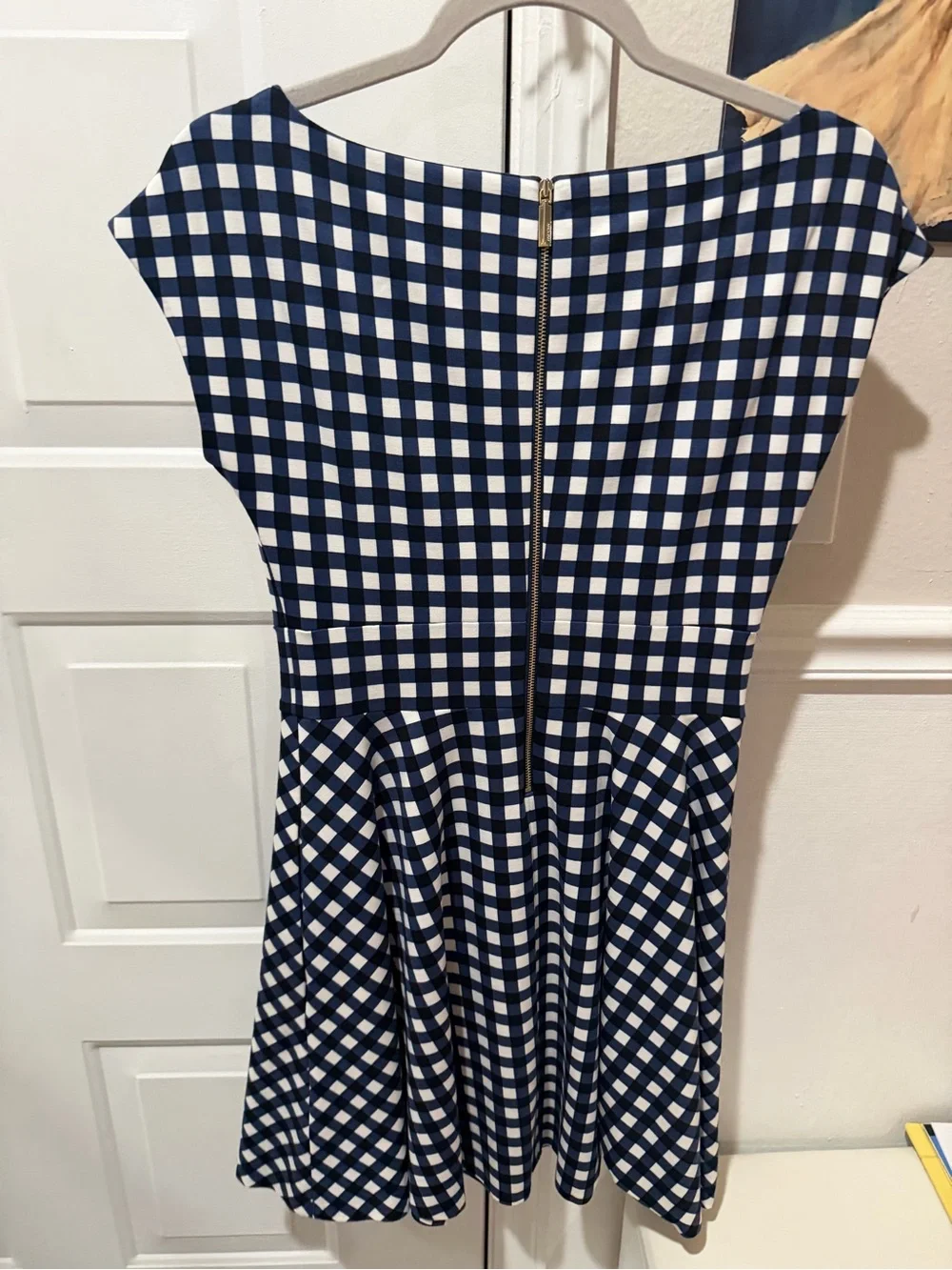 kate spade Navy and White Gingham Midi Dress